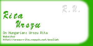 rita urszu business card